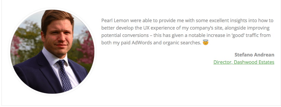 Positive feedback from Client for Pearl Lemon